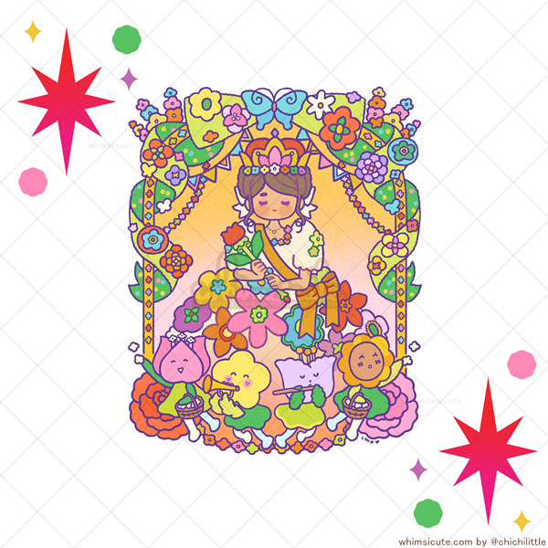 Flower Queen Vinyl Sticker Whimsicute