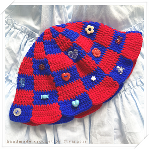 Crocheted Beaded Bucket Hat - Hello Kitty