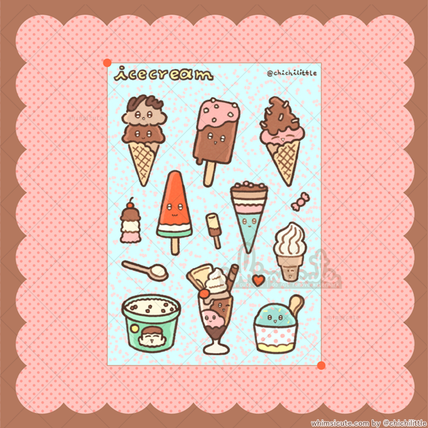 Ice Cream Sticker Sheet