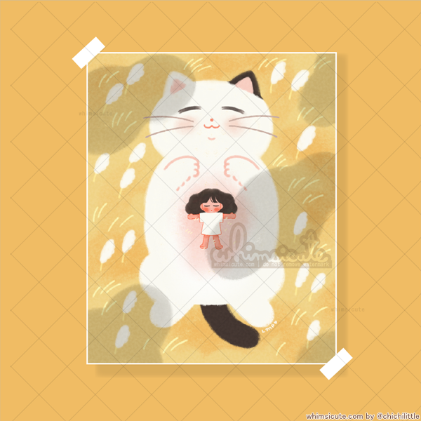 Cat Tummy Naptime Print 6in x 7.5in