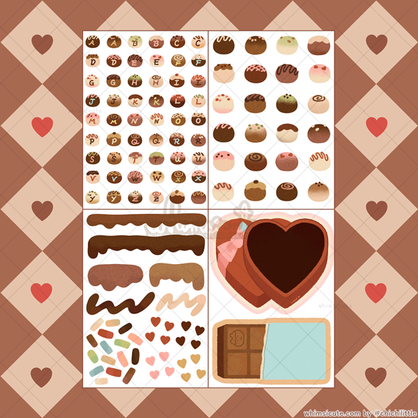 Chocolates Sticker Sheet SET - Matte