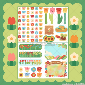 Flower Farm Sticker Sheet SET - Matte