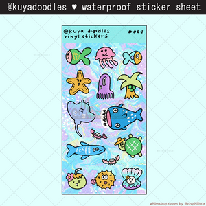 kuyadoodles - Waterproof Sticker Sheet 004 : Summer