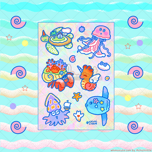 Magical Ocean Creatures Sticker Sheet