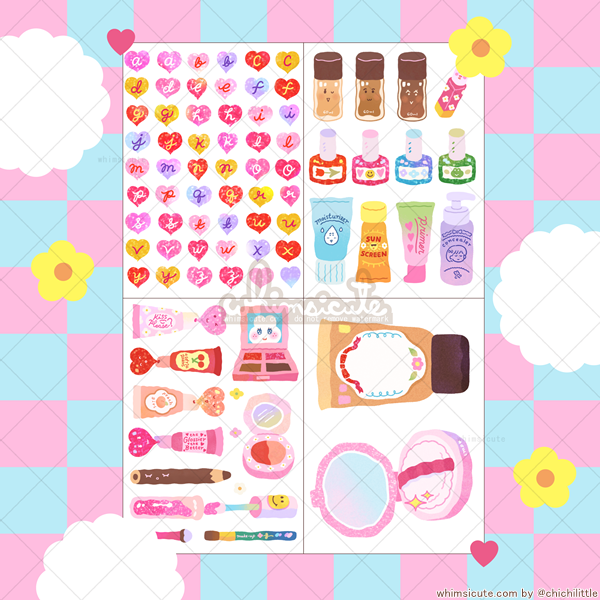 Makeup Sticker Sheet SET - Matte