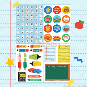 Back to School Sticker Sheet SET - Matte