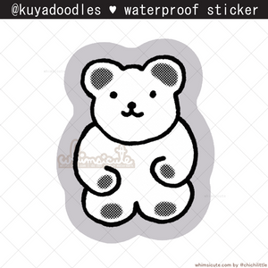 kuyadoodles - Gray bear Waterproof Sticker