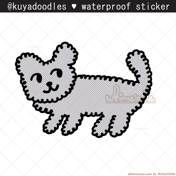 kuyadoodles - Gray dog Waterproof Sticker