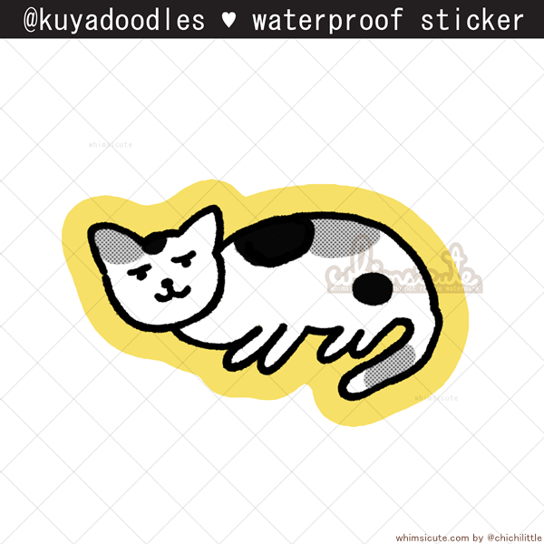 kuyadoodles - Sleepy calico Waterproof Sticker