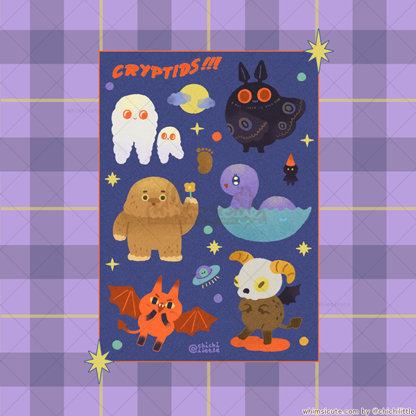 Cute Cryptids Sticker Sheet – Whimsicute
