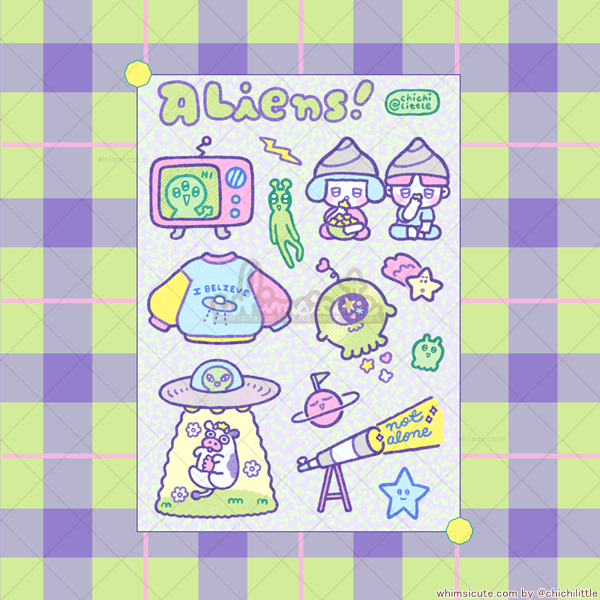 Aliens! Sticker Sheet