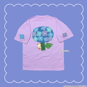 Hydrangea Cat T-Shirt (Lilac)