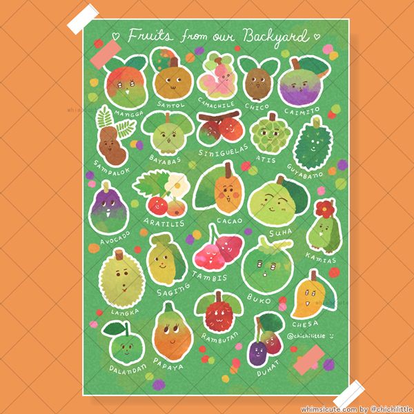 Backyard Fruits Print A4