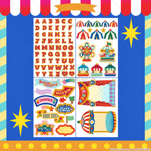 Amusement Park Sticker Sheet SET - Matte