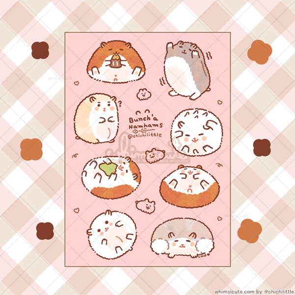 Bunch'a Hamhams Sticker Sheet