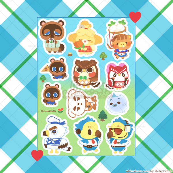 ACNH NPCs Fanart Sticker Sheet