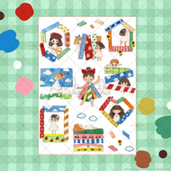 Watercolor Washi Tape Girls Sticker Sheet