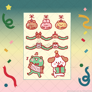 Holiday Party Animals Sticker Sheet