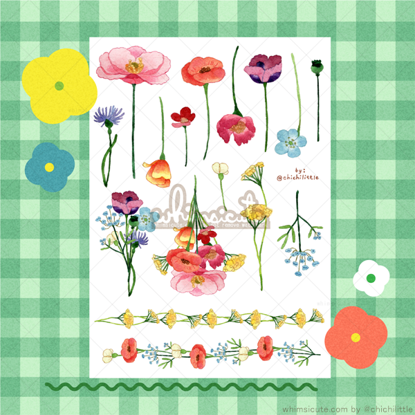 Flower Stalks Sticker Sheet