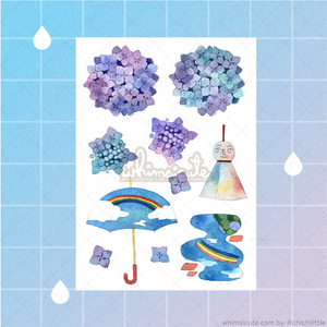 Watercolor Rainy Day Sticker Sheet