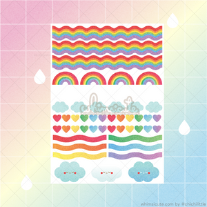 Rainbow Shapes Sticker Sheet - Matte