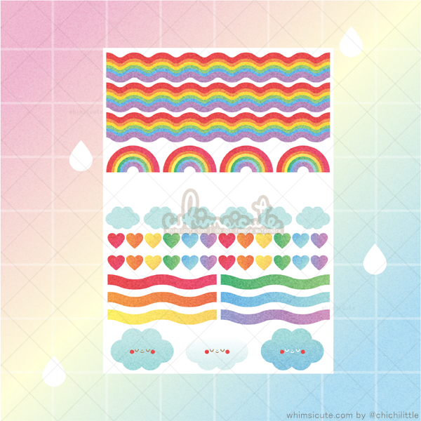 Rainbow Shapes Sticker Sheet - Matte
