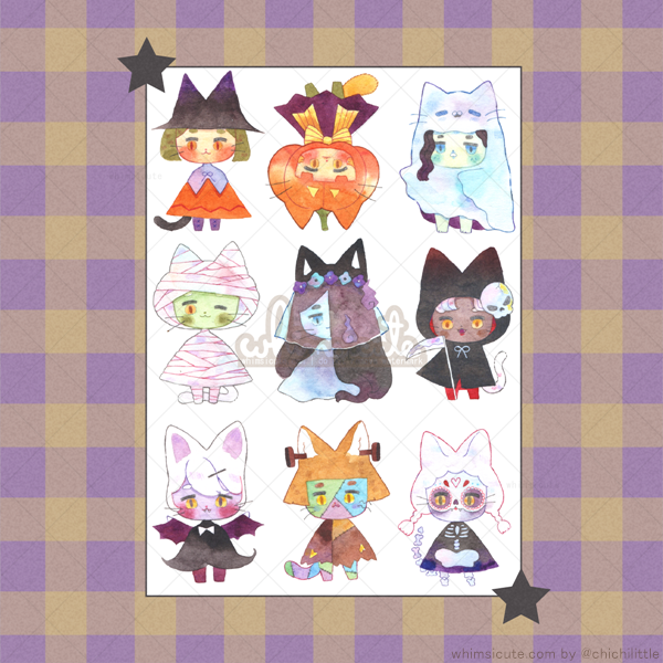Cats and Spooks Sticker Sheet