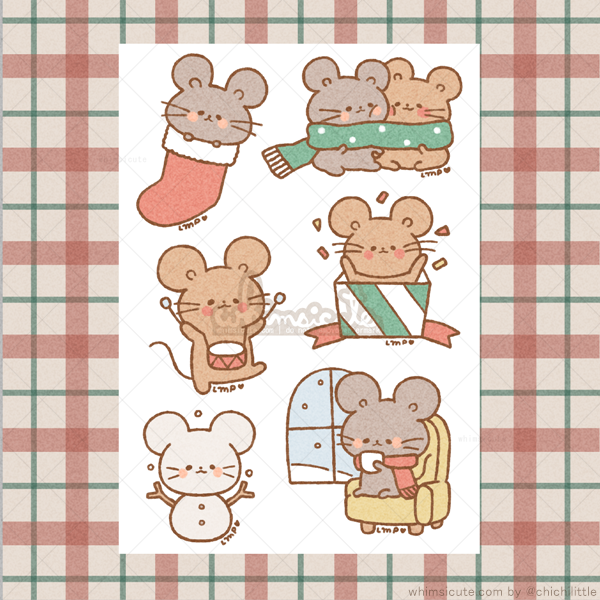 Holiday Mice Sticker Sheet