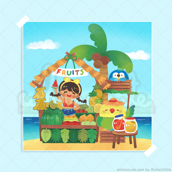Fruit Stand Print 6in x 6in