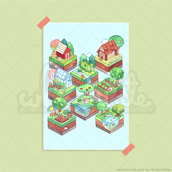 Farm Cubes Print 4in x 6in