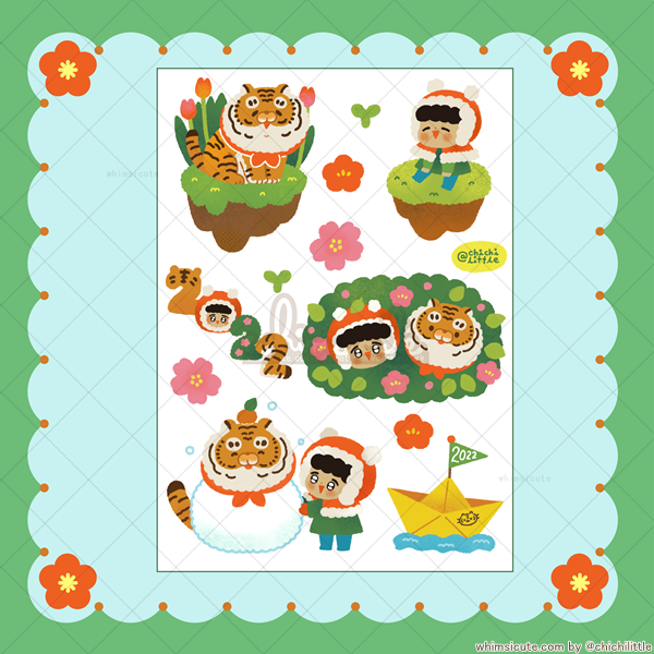 Mr. Tiger and Me Sticker Sheet