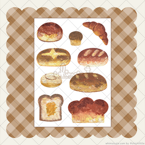 Oil Pastel Bread Sticker Sheet