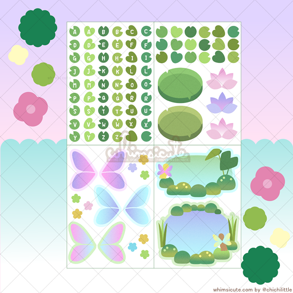 Fairy Pond Sticker Sheet SET - Matte