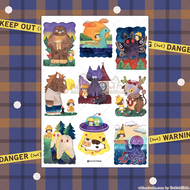Watercolor Cryptids and Me Sticker Sheet