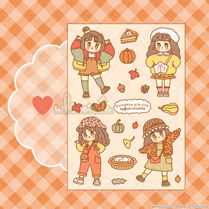 Pumpkin Pie Fits Sticker Sheet
