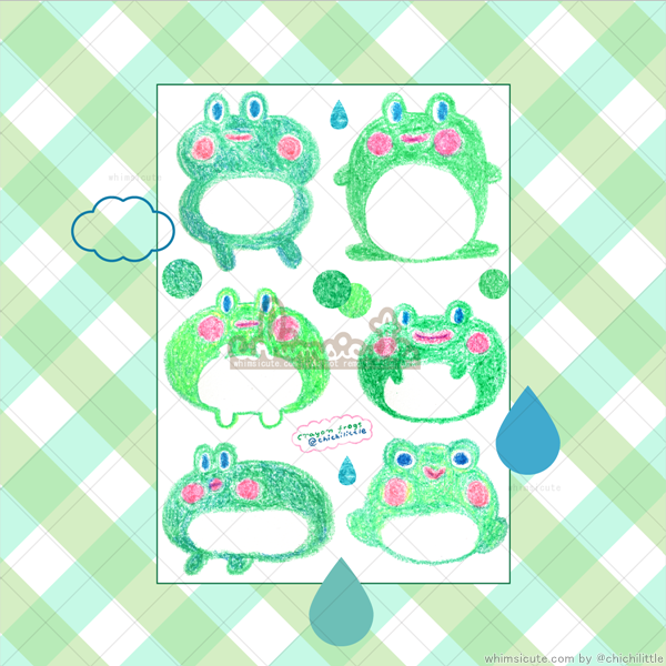 Crayon Frogs Sticker Sheet