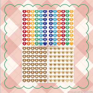 Heart Letters Sticker Sheet (Set of 4)