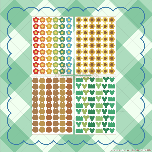 Tiny Shapes 08 Sticker Sheet (Set of 4)