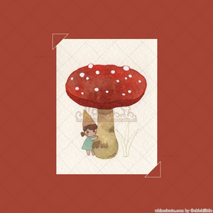Original - Tiny Painting - Littlest Mushroom Friend