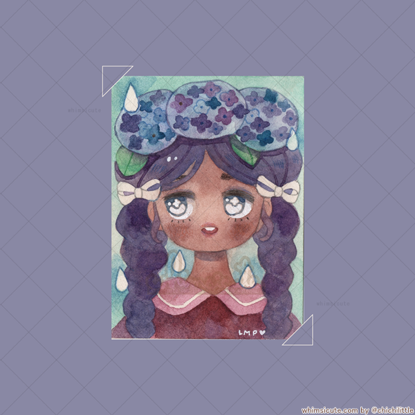 Original - Tiny Painting - Hydrangea Girl