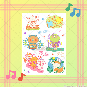 Musical Animals Sticker Sheet
