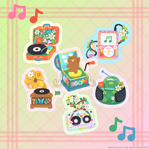 Music and Nature Laminated Sticker Flakes