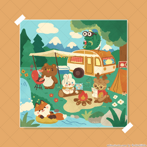 Camping Pals Print 6in x 6in