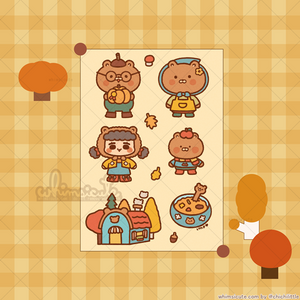 Three Little Bears Sticker Sheet