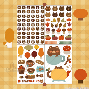 Bear Cottage Sticker Sheet SET - Matte