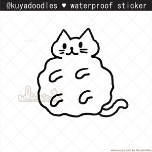 kuyadoodles - Wiggly Cat Waterproof Sticker