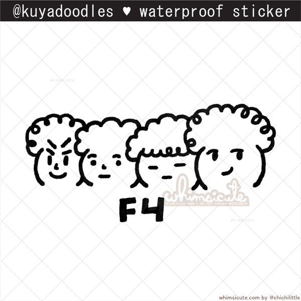 kuyadoodles - F4 Waterproof Sticker