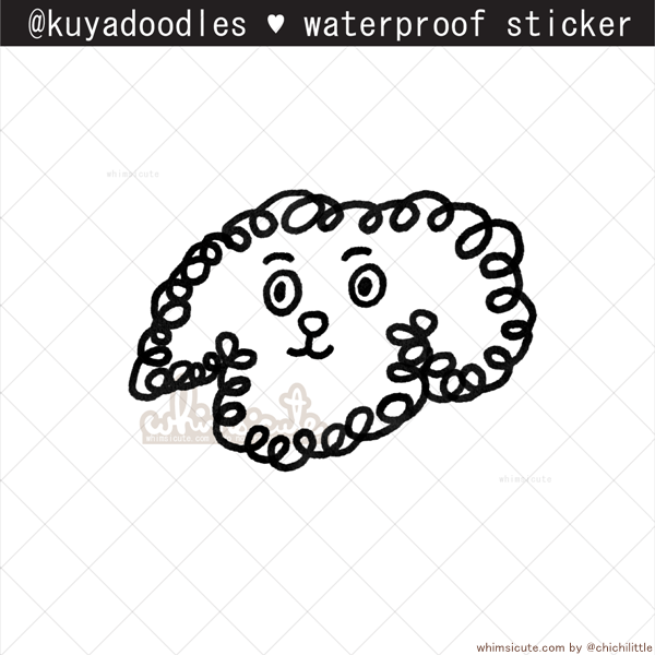 kuyadoodles - Curly Dog Waterproof Sticker