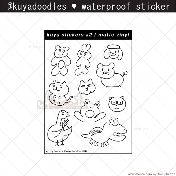 kuyadoodles - Waterproof Sticker Sheet 02