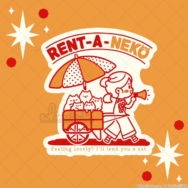 Rent-A-Neko - Vinyl Sticker – Whimsicute